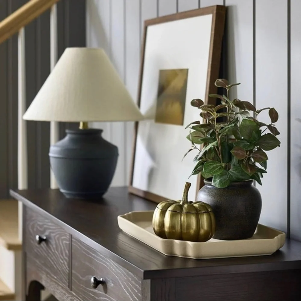 12” Potted Fall Leaf Arrangement Brown Vase - Threshold Studio McGee Target